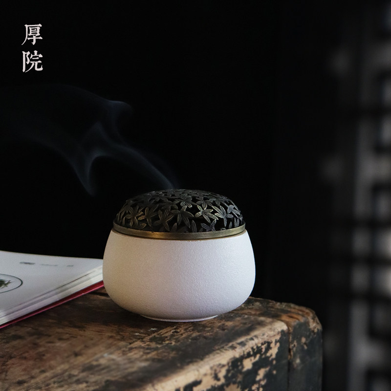厚院禅风香炉香座粗陶线香盘香炉图片