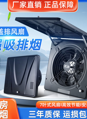 厨房排气扇家用换气扇排风扇强力抽油烟10寸墙壁窗式翻盖排烟机