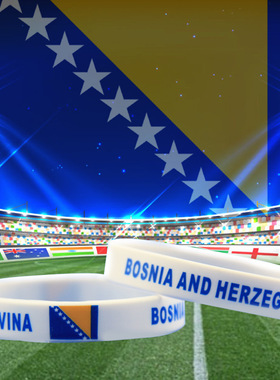 波黑国旗体育运动能量手镯硅胶