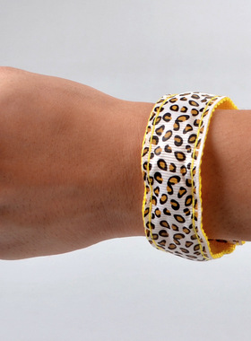 豹纹LED夜闪发光手环腕带扣子户外跑步登山骑行装备安全信号灯