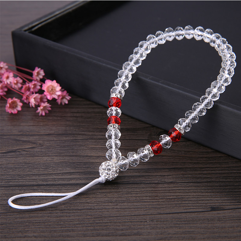 纯手工挂绳水晶手机挂绳挂链钥匙挂件韩版气质女款手链水晶短手链