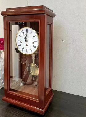 德国赫姆勒五音音乐纯铜香椿木机械钟发条上弦美式客厅钟表挂钟座