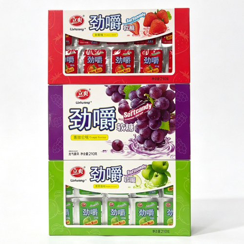 劲嚼黑加仑青苹果草莓味软糖食品
