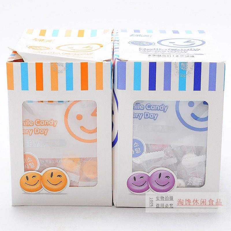 绿白每日v笑糖果百香果芒果味压片糖喜糖铺子硬糖水果味小零食品