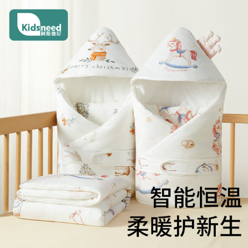 新生婴儿抱被a类纯棉秋冬季新生儿包单初生11月份宝宝产房包被