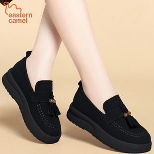东方骆驼EASTERNCAMEL新款勃肯单鞋女士鞋春秋增高软底百搭款女鞋