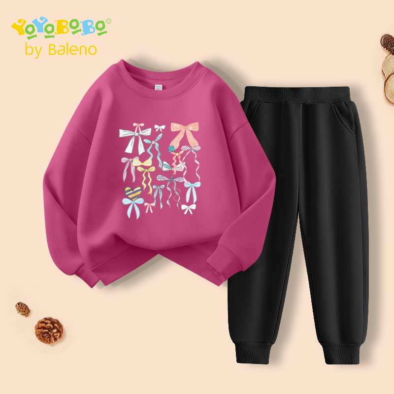 班尼路童装YBB系列女童套装2025新款儿童卫衣秋季女大童运动上衣