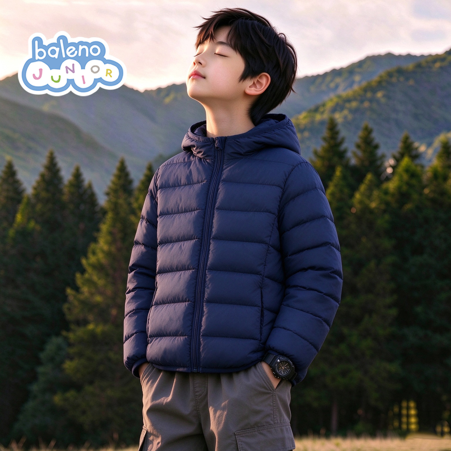 班尼路童装男童棉服2026新款儿童冬季夹棉外套男孩秋冬款轻薄棉衣