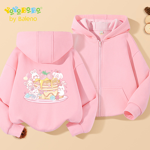 班尼路童装YBB系列女童外套加绒加厚儿童冬装巨好看女孩开衫卫衣