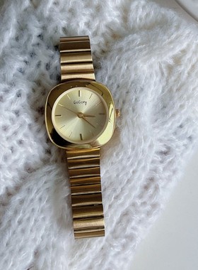 小众老式复古手表女款简约气质女士高级感小巧精致竹节带石英女表