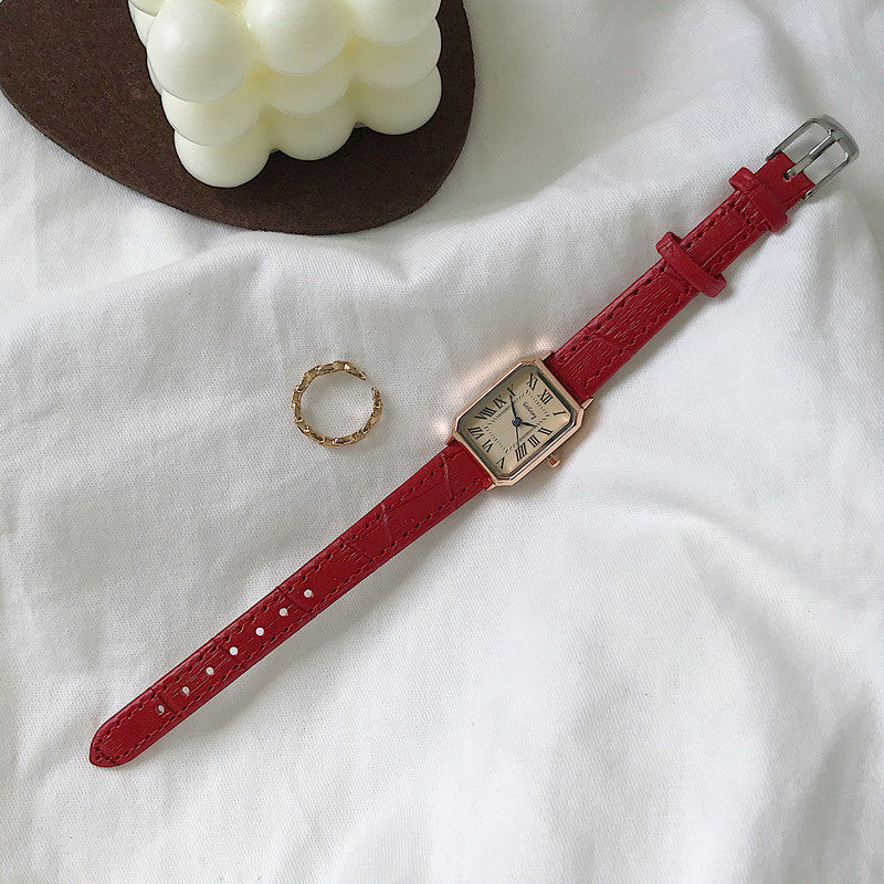 Square For Women Ins Style Student Simple Elegant Retro Fashion Classic Niche Design Roman Numeral Dial Women's Watch_voghion.com