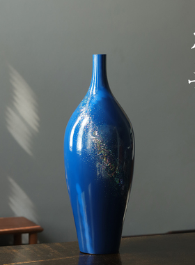 本曼大漆脱胎花器手作贴螺钿漆器