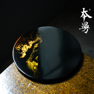 本曼一朝风月大漆茶盘干泡台福州漆器新中式茶盘纯手工植物大漆