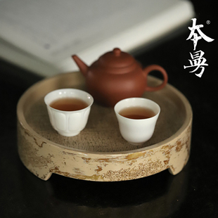 本曼承天大漆壶承小干泡盘小尺寸一人喝茶桌垫小茶席中式禅意现代