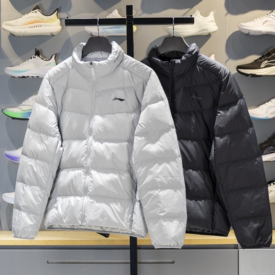 李宁保暖立领常规男子羽绒服