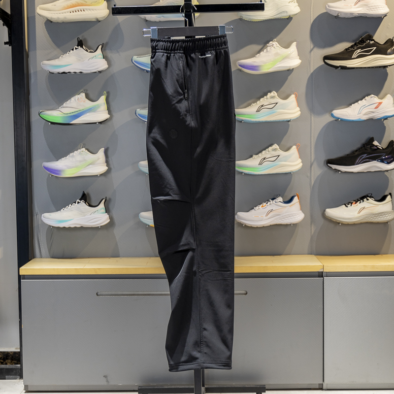 李宁直筒男子加绒保暖宽松运动裤