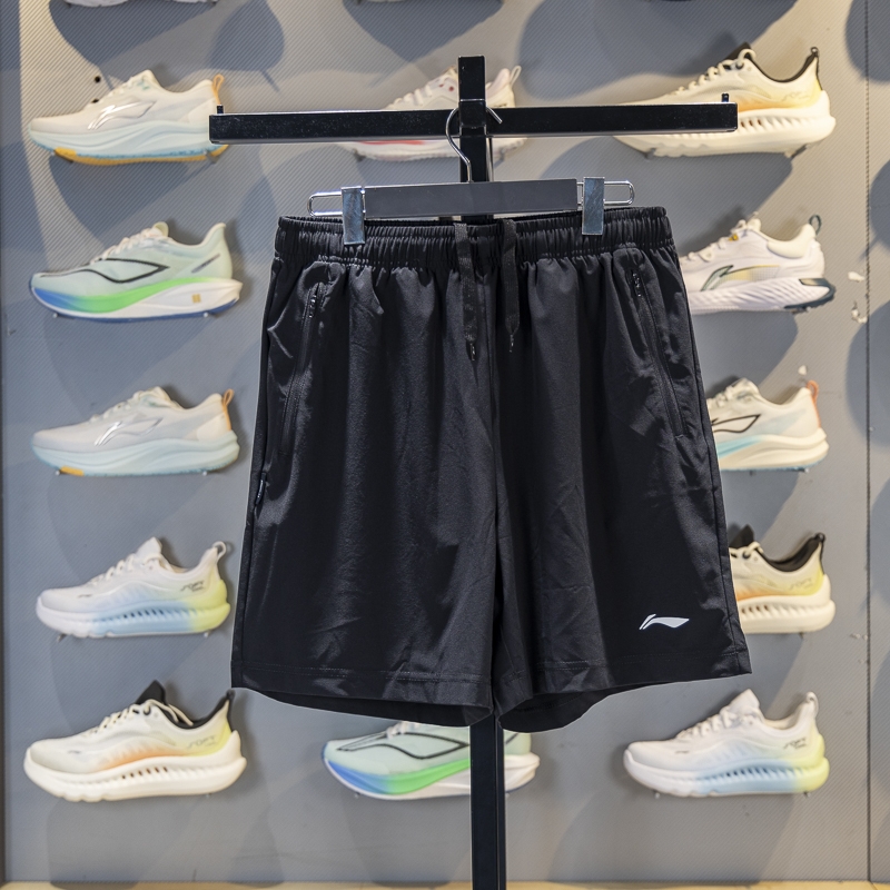 李宁男子短裤排湿速干比赛裤