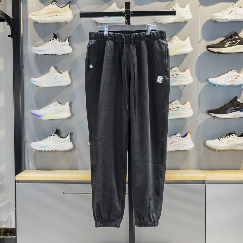 李宁束脚男子加绒保暖卫裤