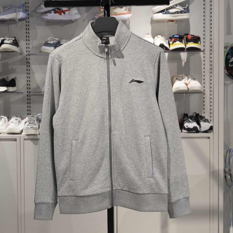 李宁男子立领开衫无帽卫衣