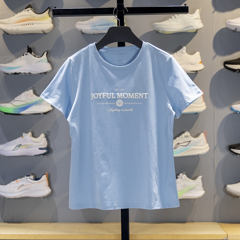 李宁短袖女子透气短袖文化衫