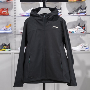 李宁外套男2024冬季专业跑步系列加绒防泼水软壳运动风衣AFDU349