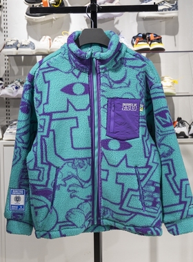 李宁外套2023新款X迪士尼怪兽大学联名男子宽松加绒外套AFDT655