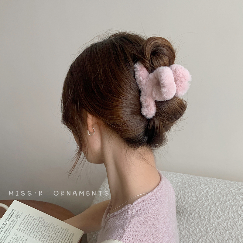 毛绒抓夹2023新款秋冬鲨鱼夹