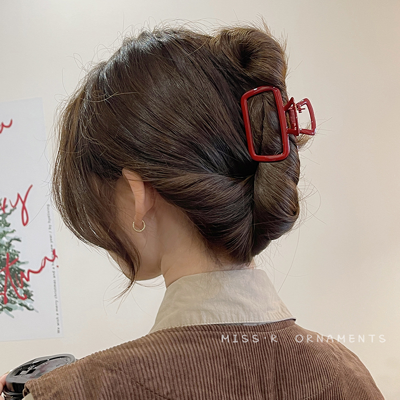 金属长方形中号抓夹半扎发鲨鱼夹