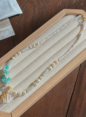 淡水珍珠玛瑙天然石串珠吊坠项链