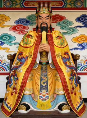 新款刺绣双龙神像披风