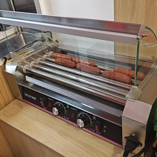 乐创商用热狗机全自动烤香肠机双控温家用不锈钢烤火腿肠烤肠机