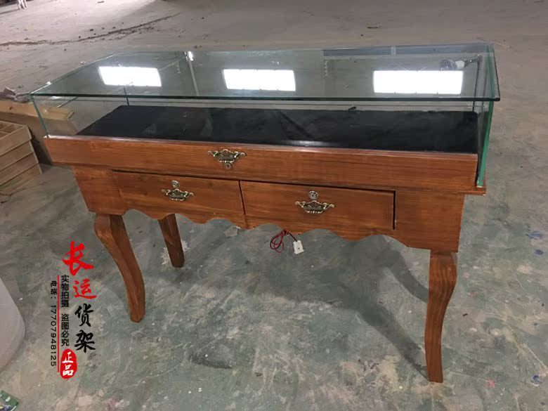 复古实木做旧珠宝柜仿古陈列柜玉器首饰柜玻璃饰品展示柜精品柜台|msdalam kategori Perniagaan/perabot pejabat, rak/Showcase, pameran Fine/Showcase - dari Buy2taobao.com untuk memberikan perkhidmatan ejen Taobao profesional membeli