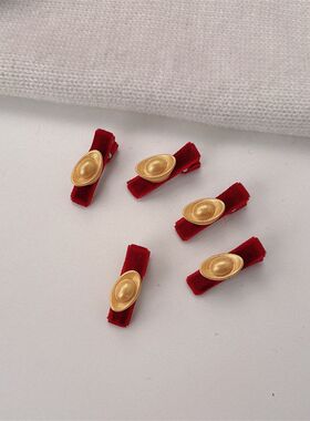 新年财源滚滚财神金色元宝发夹