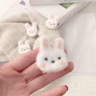 可爱少女心小兔子发夹毛绒碎发侧边刘海夹边夹百搭发卡兔子发饰品