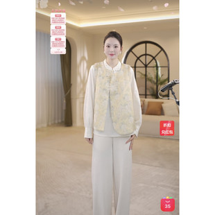 贡缎提花丝缎 卡码 春季 马甲 拍小 新款