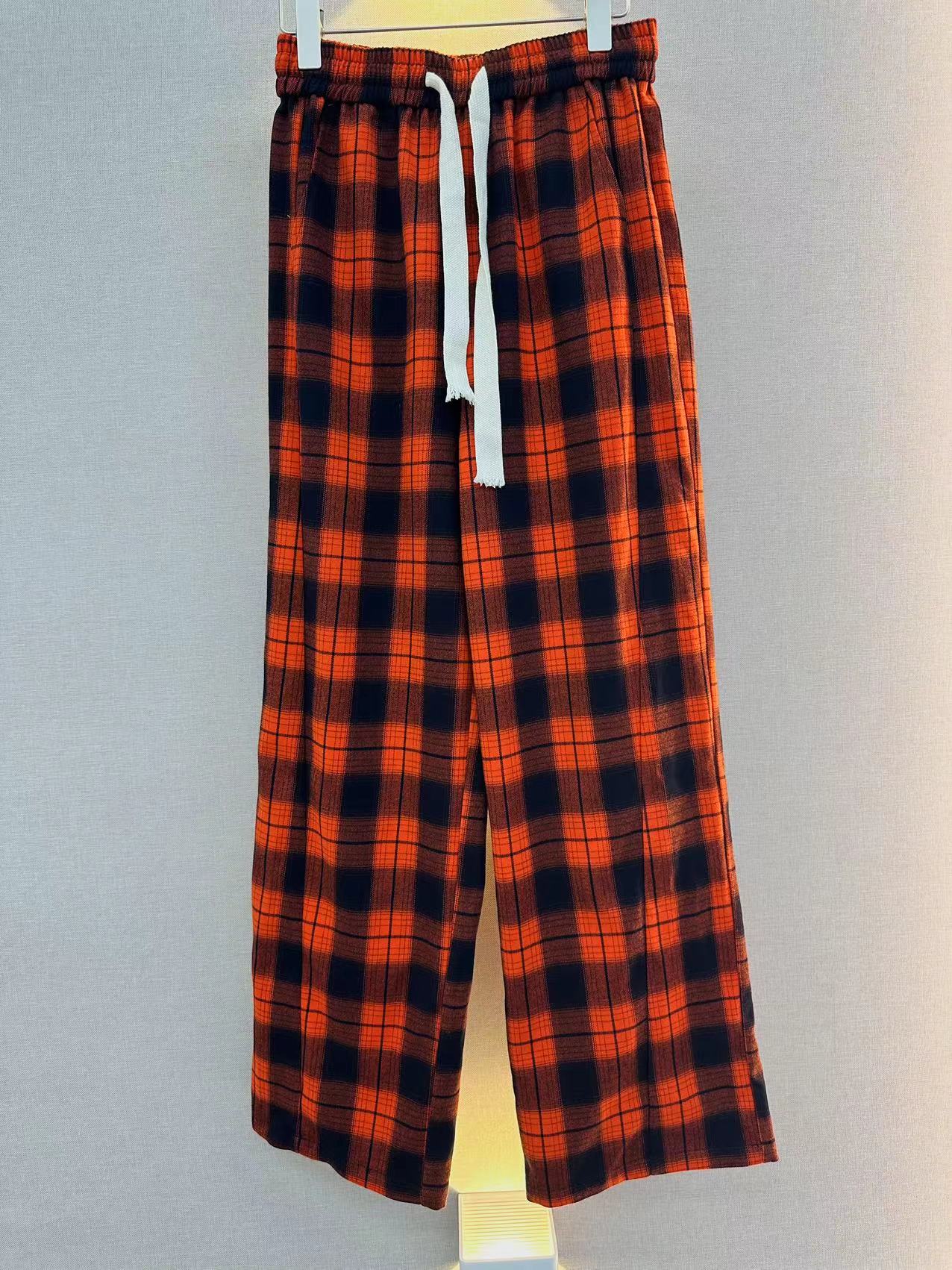 女士定制格子裤