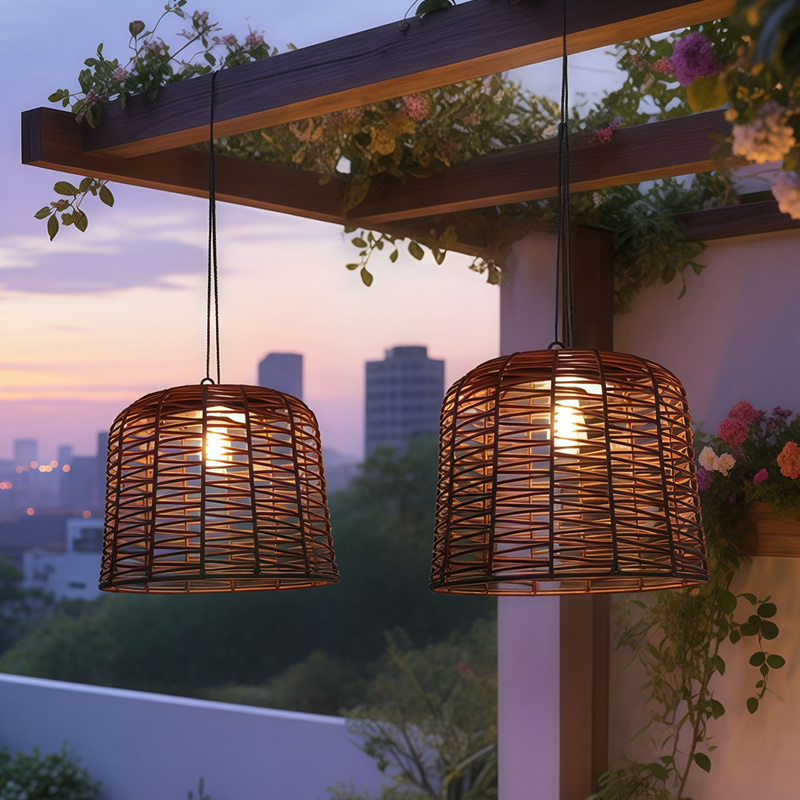 太阳能挂灯户外吊灯庭院防水手工编织充电挂树天黑自动亮氛围装饰