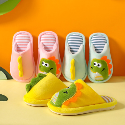 儿童棉拖鞋女童男童宝宝小孩居家用地板防滑室内加绒冬天保暖棉鞋