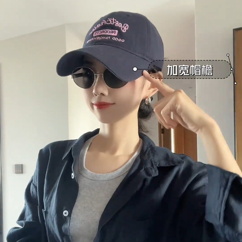 帽子女2025爆款洋气棒球帽大脸显小加宽帽檐大头围显脸小网红
