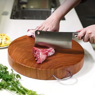 铁木砧板铁树占板婴儿辅食菜板抑菌实木家用切菜板粘板圆形木案板