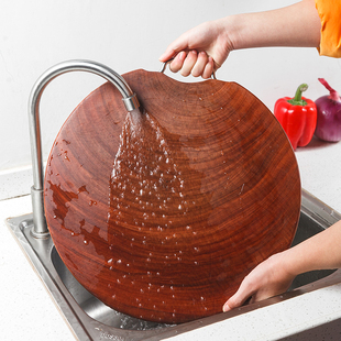 正宗铁木砧板家用实木菜板圆形案板厨房老铁树切菜板占板加厚抑菌