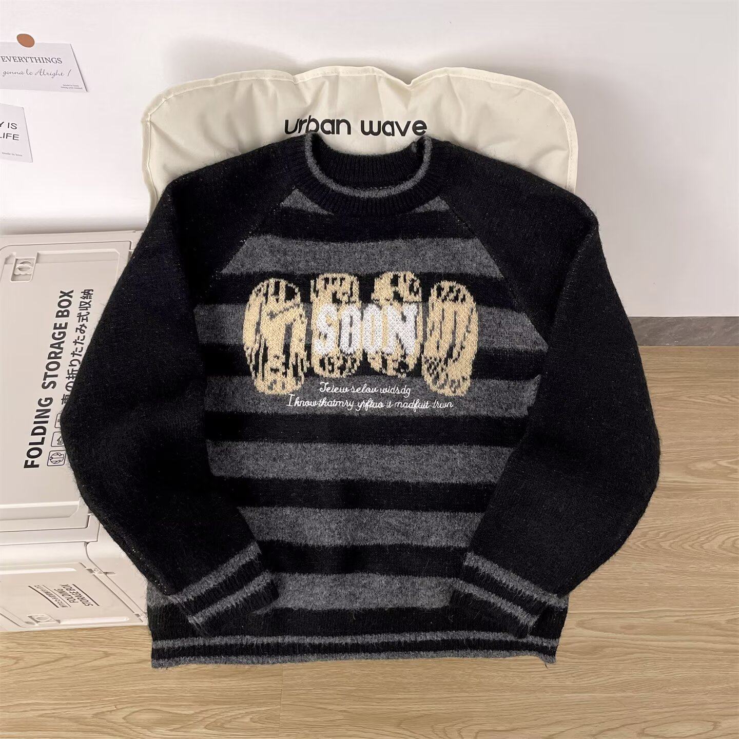 春夏儿童卡通趣味风毛衣印花圆领套头衫驼毛秋冬款毛衣M415PP60，男装针织衫/毛衣，星座1013-3