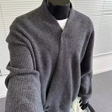 斜门襟针织衫道袍毛衣男秋慵懒高级感老钱风穿搭开衫外套M106P58，男装针织衫/毛衣，星座1013-3