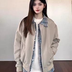 美式Cleanfit假俩件法兰绒衬衫ma1翻领夹克外套男女春秋JK647P68图片