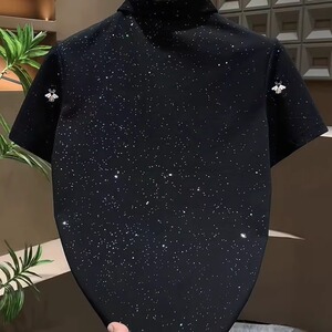 夏季款满天星短袖男士Polo衫轻奢潮流翻领刺绣休闲T恤上衣T870P33图片