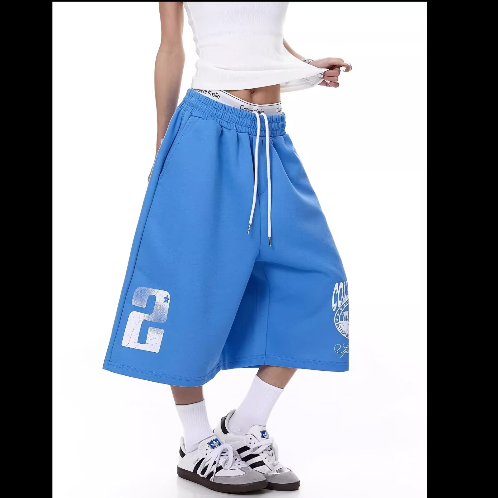运动短裤男青少年学生潮流百搭美式宽松大码五分裤潮DK1127P38,男装牛仔裤,星座1013-3