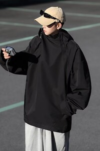 秋季户外冲锋衣男士日系潮牌连帽夹松百搭休闲工装外套 JK264P58图片