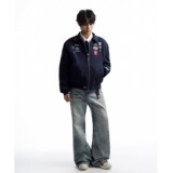 美式复古徽章刺绣飞行夹克男女宽松外套设计感潮JK335P65，男装夹克，星座1013-3