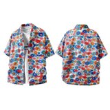 古巴夏威夷宽松版复古港味小众植物碎花短袖衬衫夏季新款C300P30，男装衬衫，星座1013-3