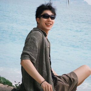 美式复古老钱风古巴领衬衫男夏薄款潮流高级感镂空针织衬衣C04P45图片